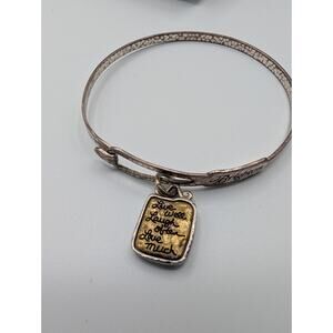 Brighton Bangle Bracelet 7.85" Live Well Laugh Often Love Much Charm Mixed Metal